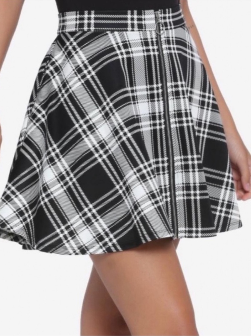 NWT Hot Topic Plaid O-Ring Skater Skirt